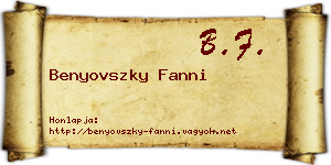 Benyovszky Fanni névjegykártya